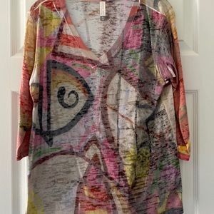 Whimsy rose summer 3/4 sleeve v neck XL NWOT